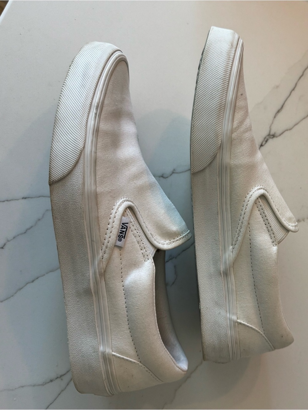 Vans Classic Slip-On White Canvas Sneakers Women’s Size 10
